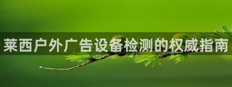 杏宇平台代理怎么赚钱的：莱西户外广告设备检测的权威指南