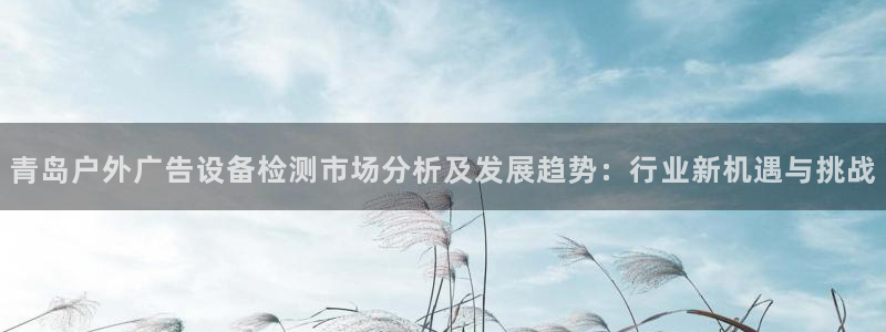 杏宇官方平台官网：青岛户外广告设备检测市场分析及发展趋势：行业新机遇与挑战