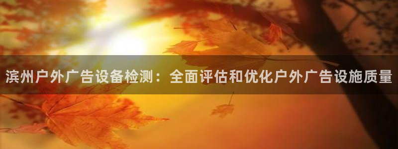 杏宇平台招商电话号码：滨州户外广告设备检测：全面评估和优化户外广告设施质量