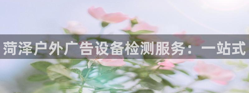 杏宇平台总代理是谁：菏泽户外广告设备检测