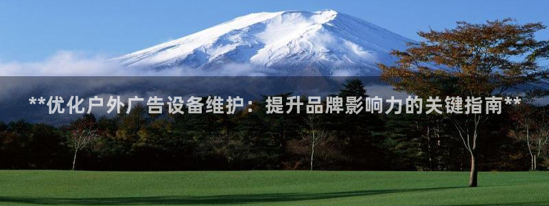 杏宇平台登录步骤：**优化户外广告设备维